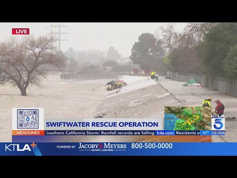Rescuers respond to Los Angeles River for possible swift water rescue 