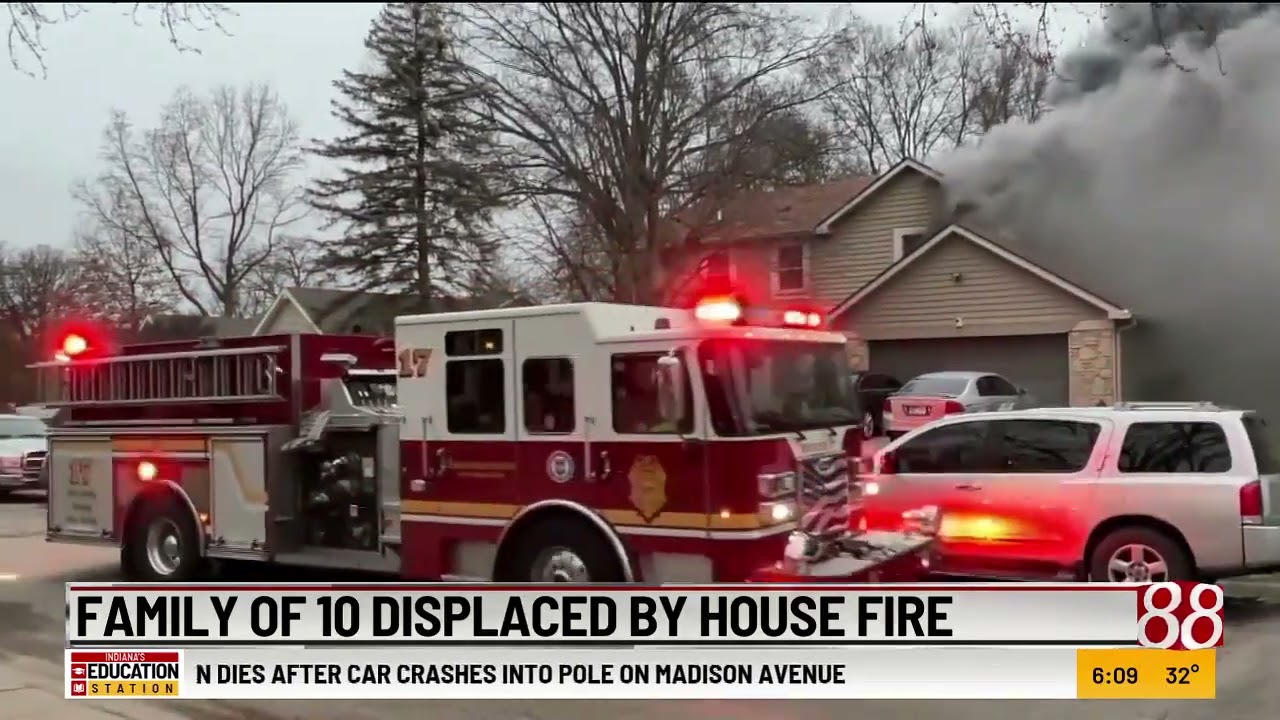 Family of 10 displaced by house fire
