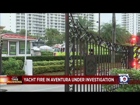 Large yacht catches fire in Aventura