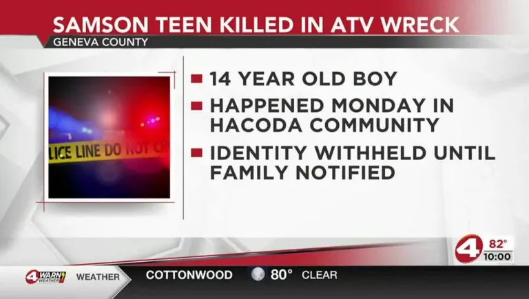 A teen from Geneva County was killed in an ATV accident.