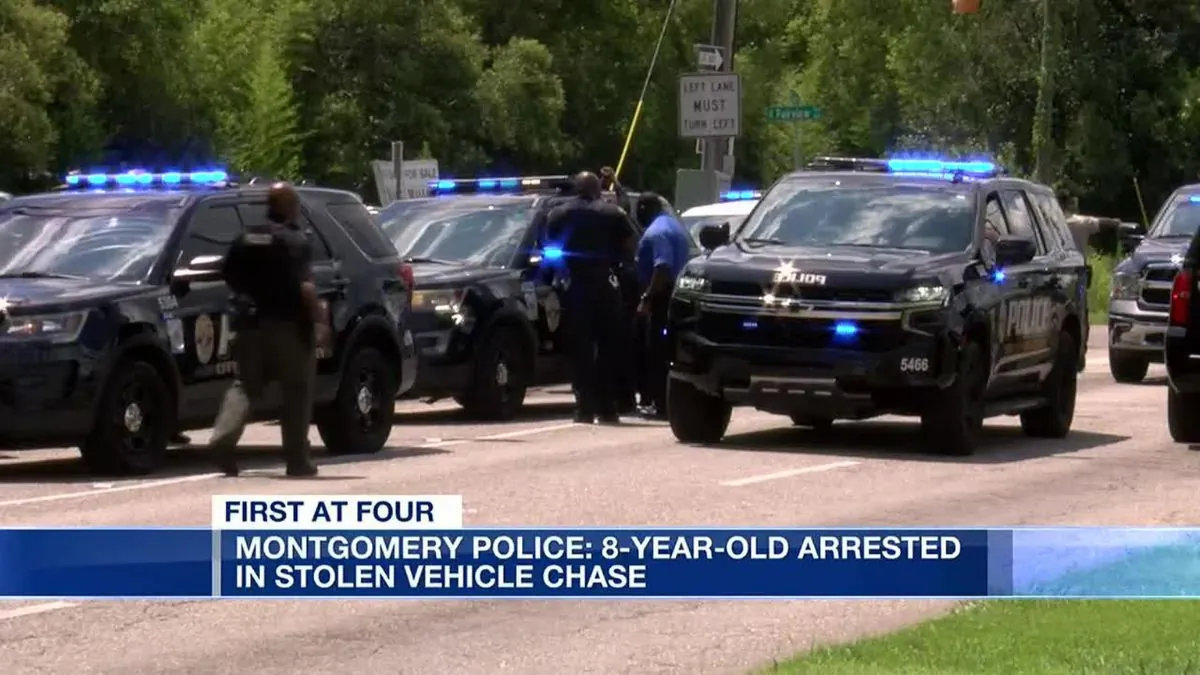 Armed 8-year-old stole car, led Alabama police on chase, officers say