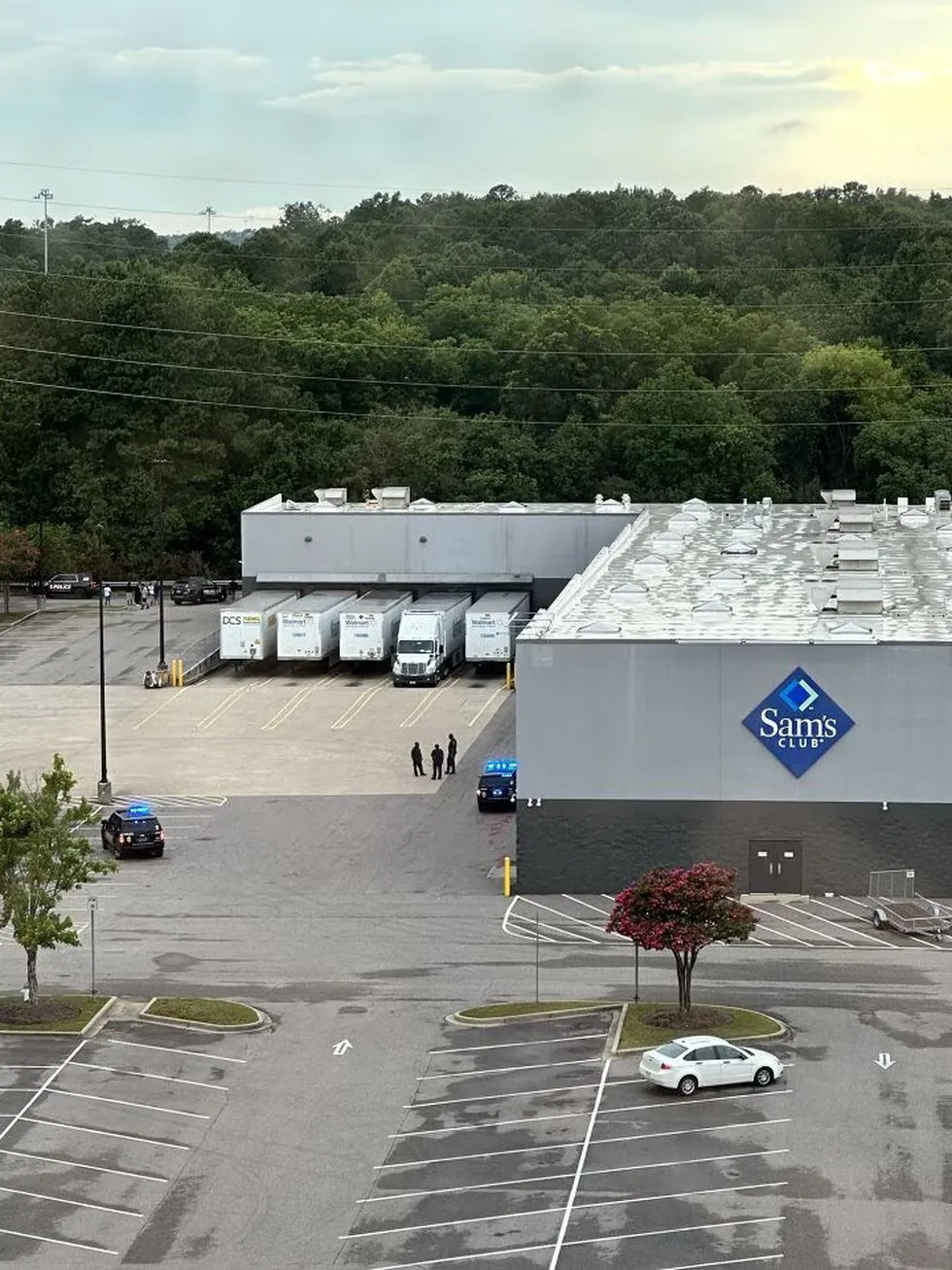 Montgomery police on the scene where a stolen vehicle chase ended at the Montgomery Sam's Club