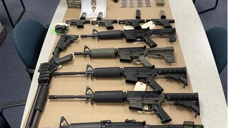A man was detained with several substances and an AR-15-style rifle