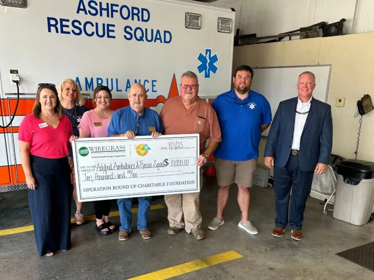 Operation Roundup gave a $10,000 check to Ashford Ambulance and Rescue Squad