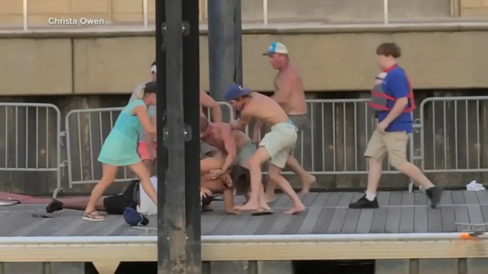 Three males and one woman surrender after a viral dock brawl in Montgomery, Alabama