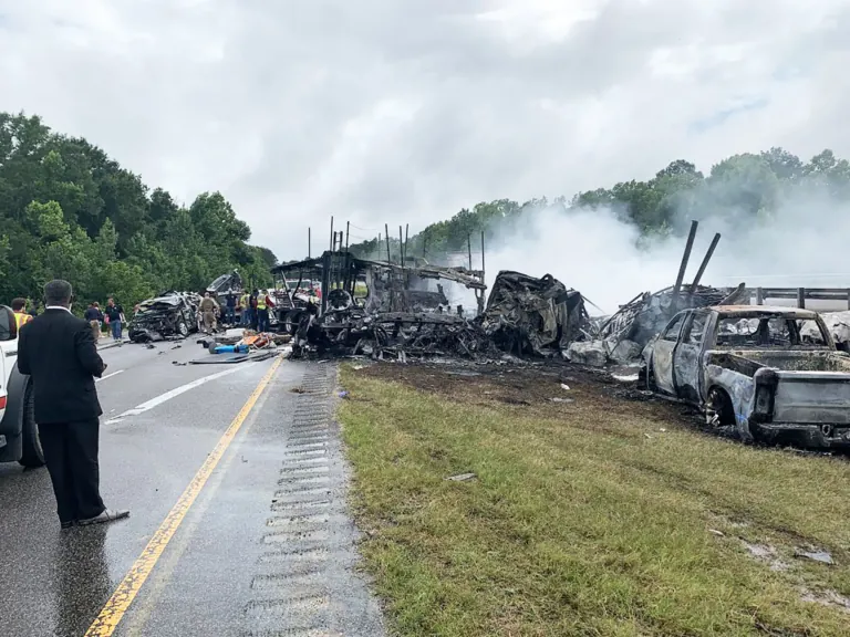 Wreck with street sweeper caused multiple death, drivers trapped on Alabama interstate