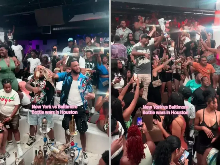 A 'bottle war' trend, where night club patrons compete by pouring their pricey liquor on the floor, is going viral and sparking a conversation about flexing and waste