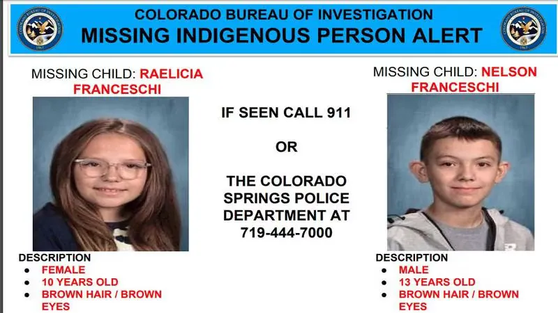 Colorado Springs area issues statewide alert for 2 missing kids