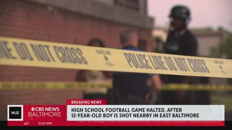 High school football game in Baltimore interrupted due to nearby shooting of 12-year-old boy
