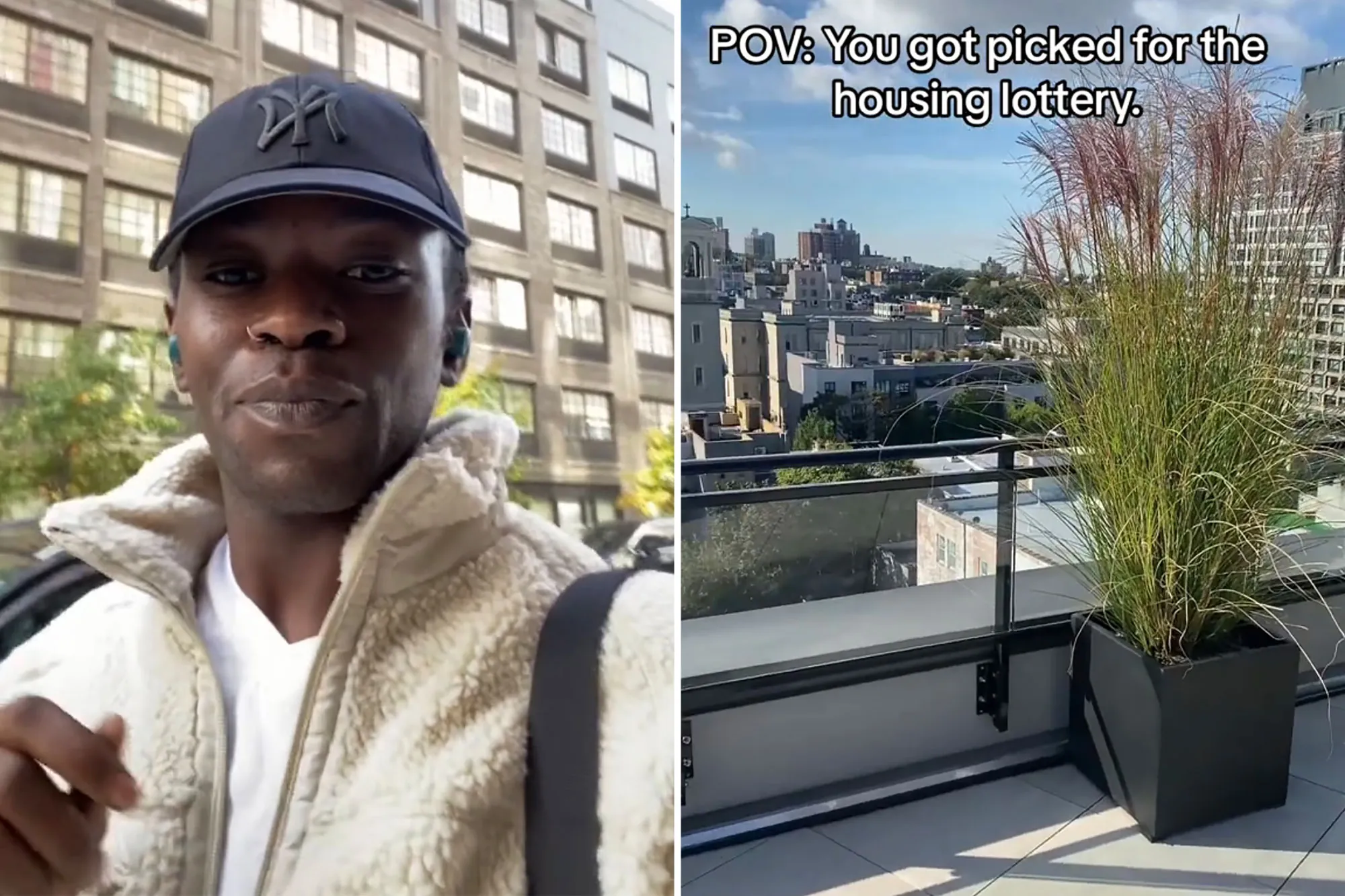 Man shows off new Brooklyn apartment he won through housing lottery - complete with rooftop views, game room