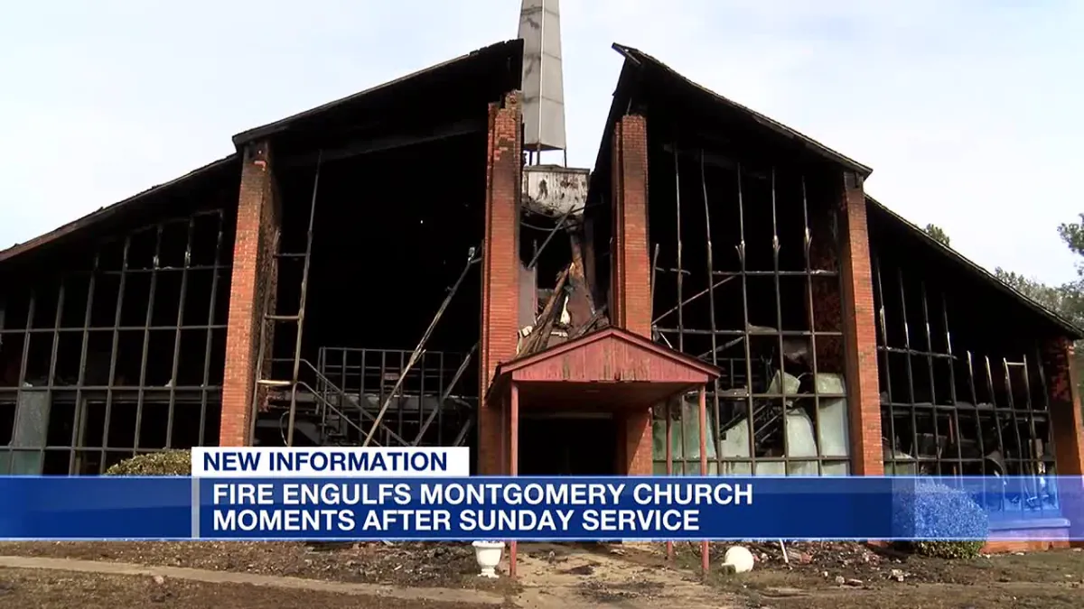Montgomery church heavily damaged in Sunday afternoon fire