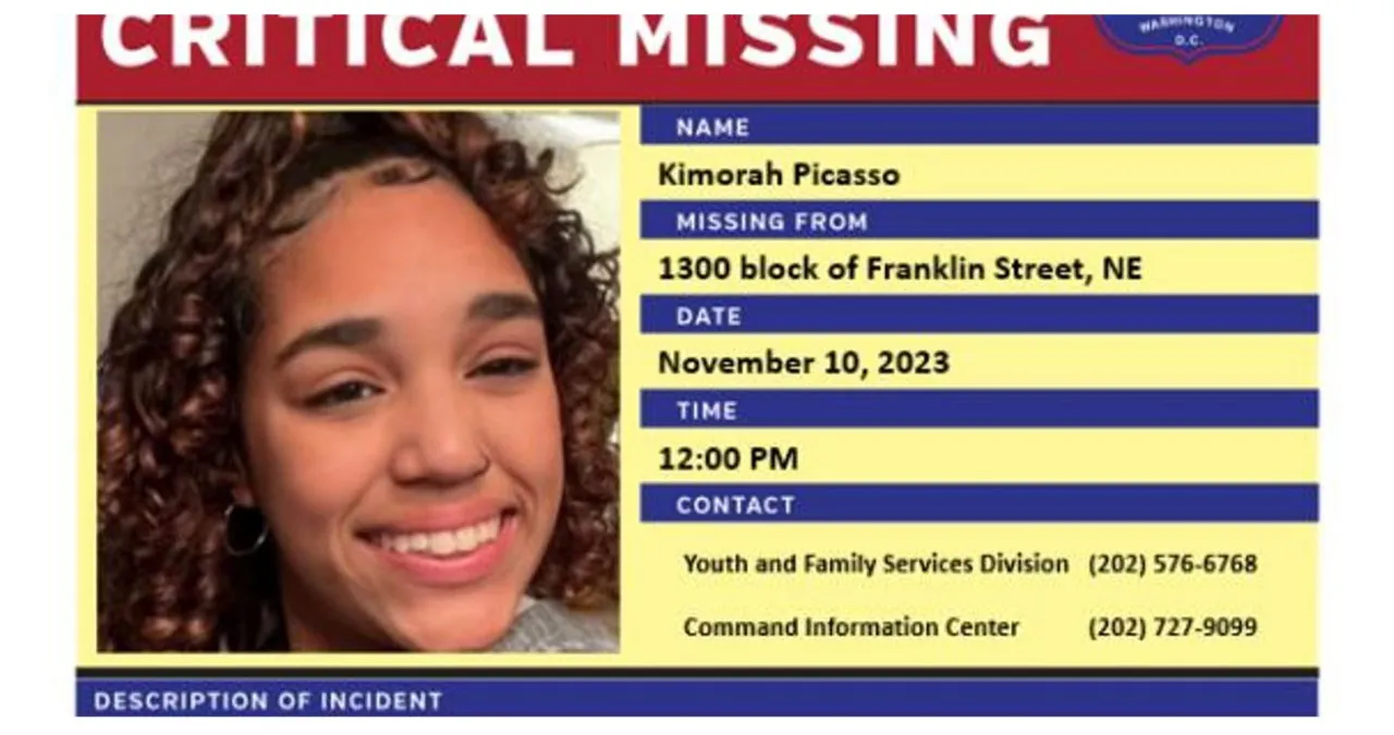 Teenage Girl, 14, Declared as Critically Missing in D.C.