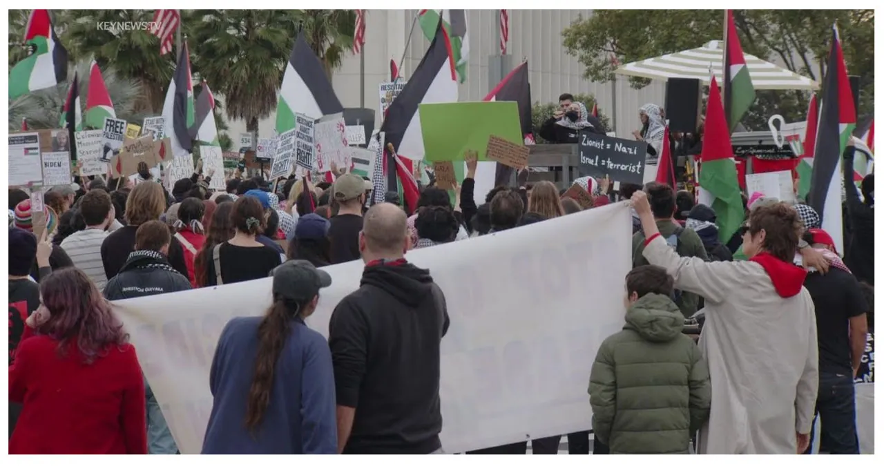 Westwood Pro-Palestine Protesters Block Wilshire Boulevard