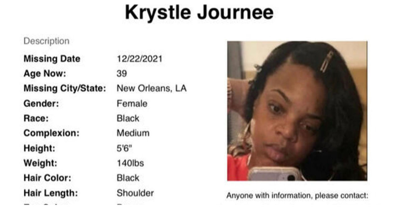 39-year-old Krystle Journee has been missing in Louisiana since December