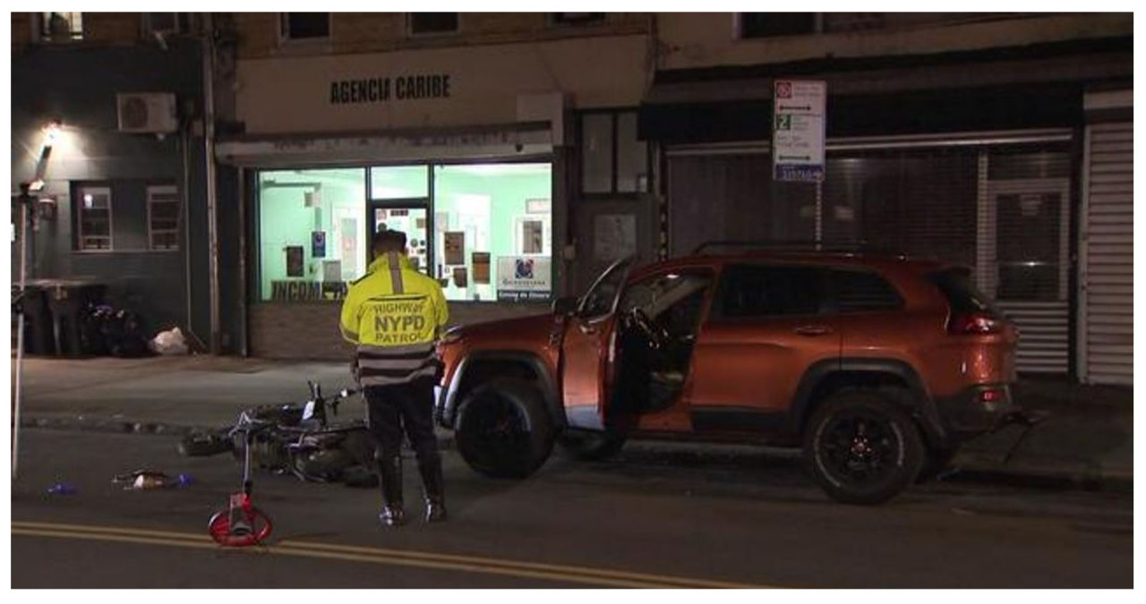 Brooklyn food delivery worker sustains injury after colliding with car door