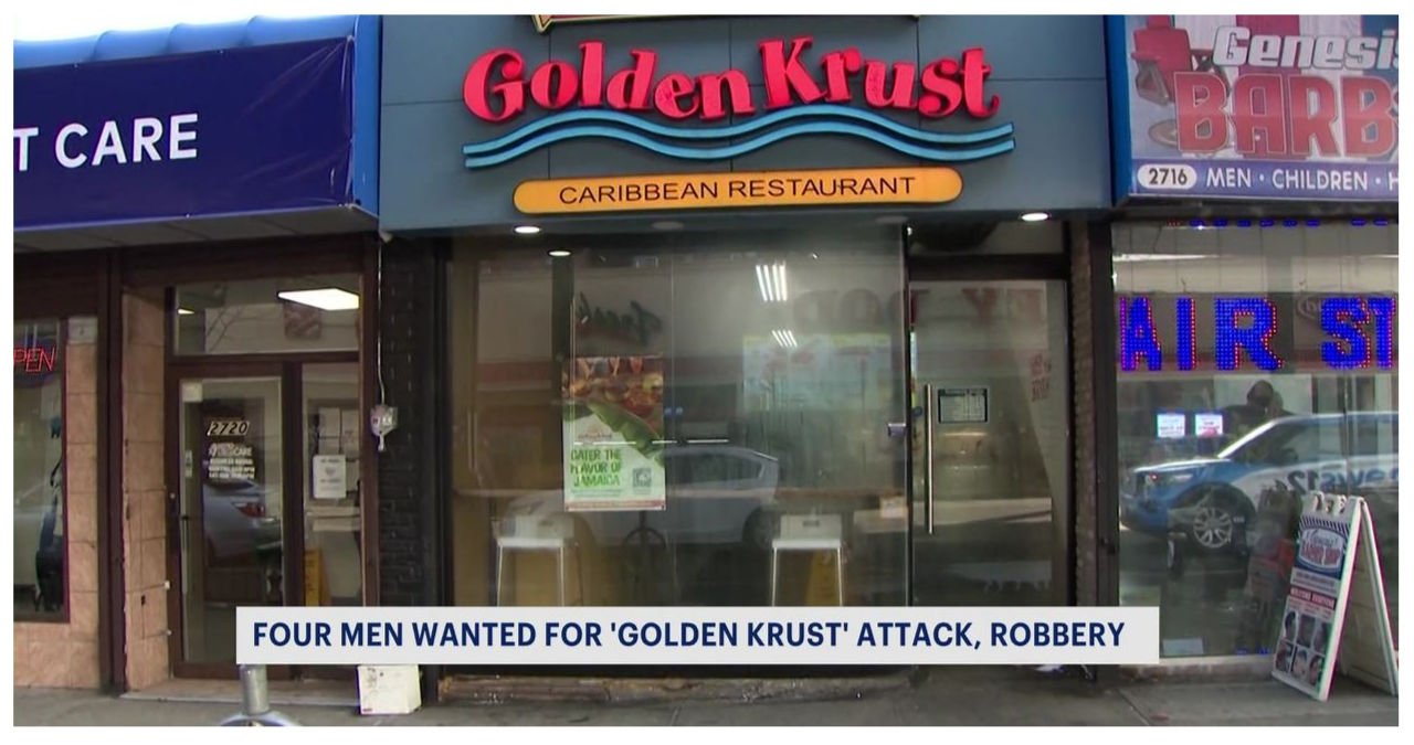 NYPD seeks 4 suspects in connection with violent robbery at Golden Krust