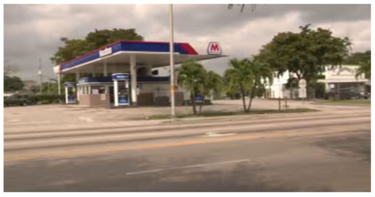 Police say a woman has been hospitalized after a shooting near a gas station in Miami