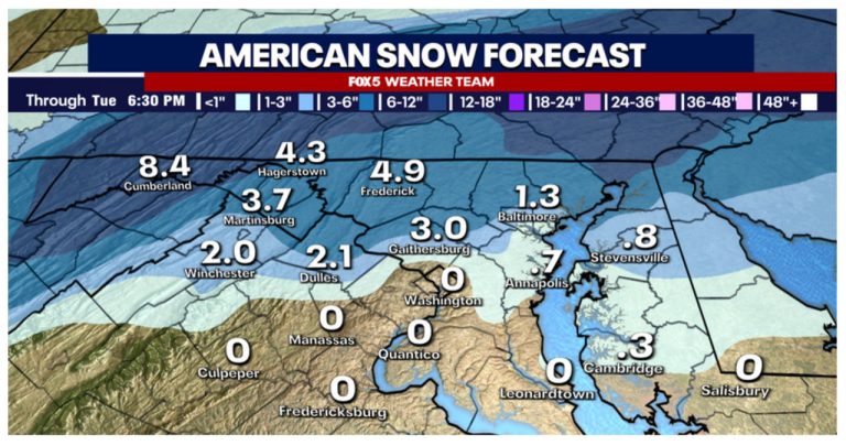 Possible school closures and commuting disruptions due to snow in DC region on Tuesday