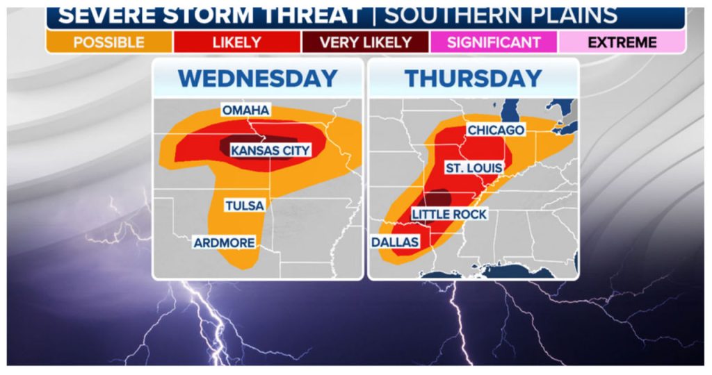 Central US At Risk Of Severe Storms With Possibility Of Tornadoes ...