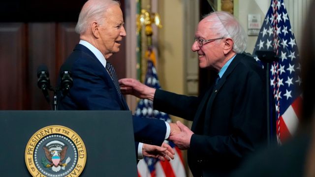 Biden joins forces with Bernie Sanders to criticize Trump on healthcare