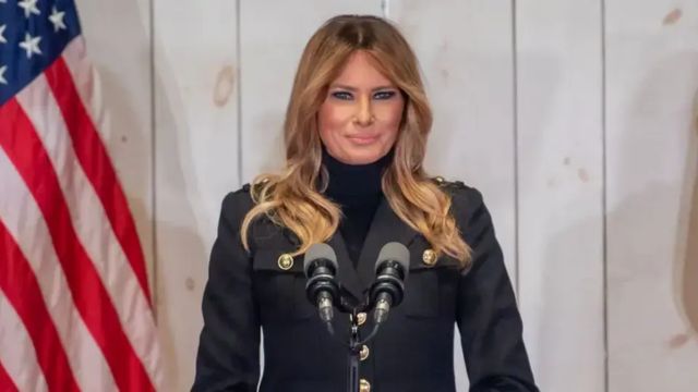 Melania Trump's displeased appearance at a fundraiser becomes viral sensation online